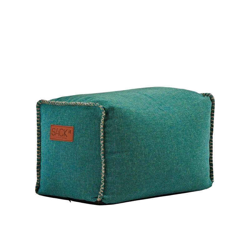 Cobana Square Pouf von SACKit in Cobana Petrol Melange – Produktfoto