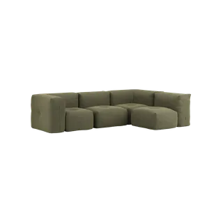 Soft Sofa Indoor - 4 Seater Corner Sofa van SACKit in Corduroy Olive – productfoto 2 van 2
