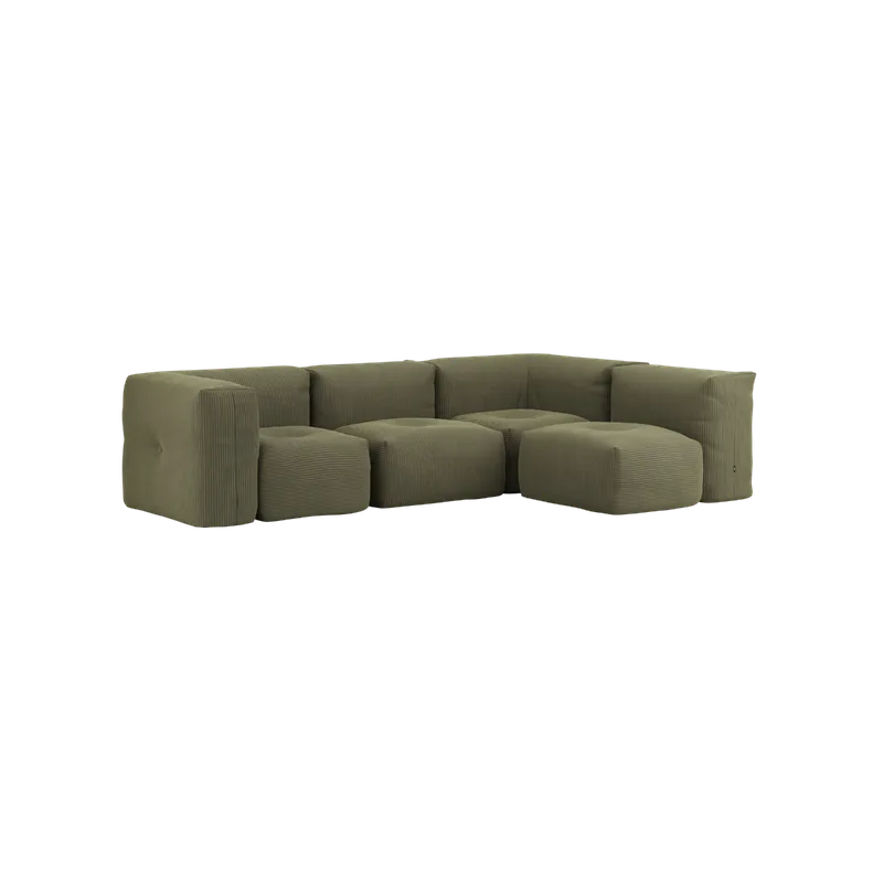 Soft Sofa Indoor - 4 Seater Corner Sofa van SACKit in Corduroy Olive – productfoto 2 van 2