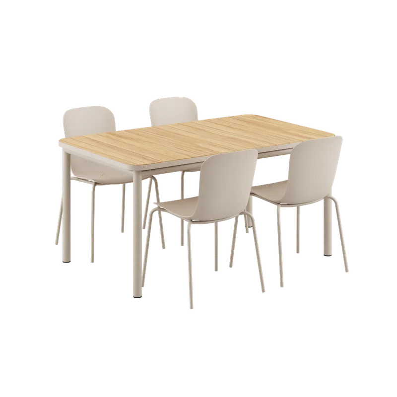 Kirra Dining Table Taupe & 4 Patio Chair no. One von SACKit in Patio Chair no. One S1 – Produktfoto