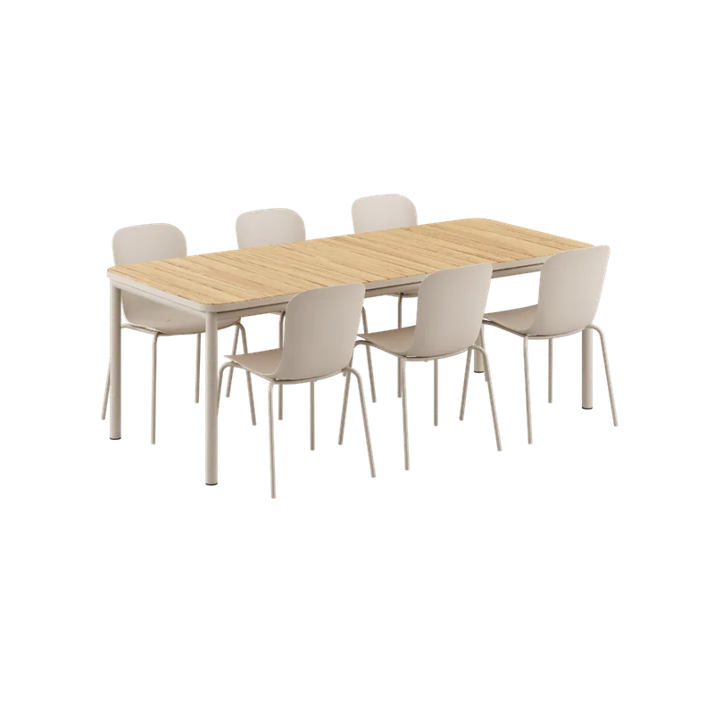 Kirra Dining Table Taupe & 6 Patio Chair no. One von SACKit in Patio Chair no. One S1 – Produktfoto