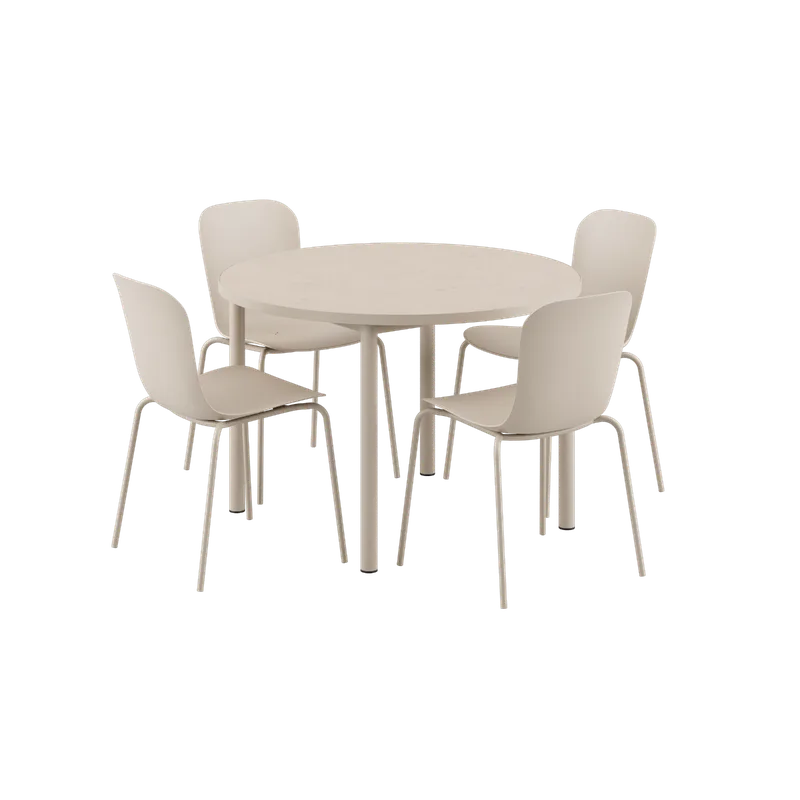 Kirra Dining Table Ø110 Ceramic & 4 Patio Chair No. One by SACKit in Patio Chair no. One S1 – product photo