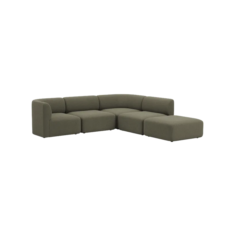 Fjord Sofa - Corner Sofa w/ open end by SACKit in Cosmo Olive – product photo