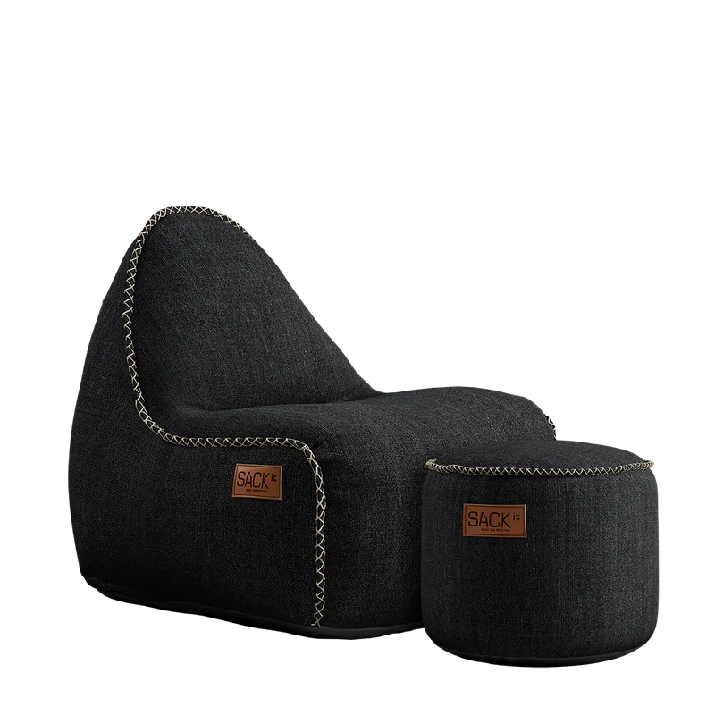 Cobana Junior Lounge Chair & Pouf by SACKit in Cobana Black – product photo