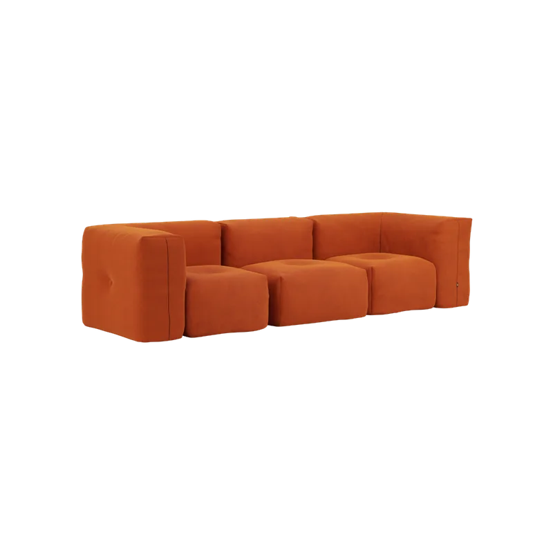 Soft Sofa Indoor - 3 Seater by SACKit in Orange Jaquard, Without pouf – product photo