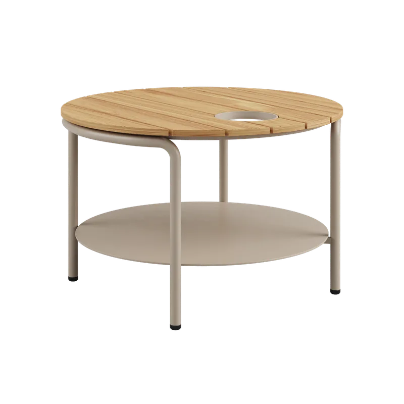 Patio Coffee Table - Ø70 von SACKit in With Accessory Fit, Taupe – Produktfoto