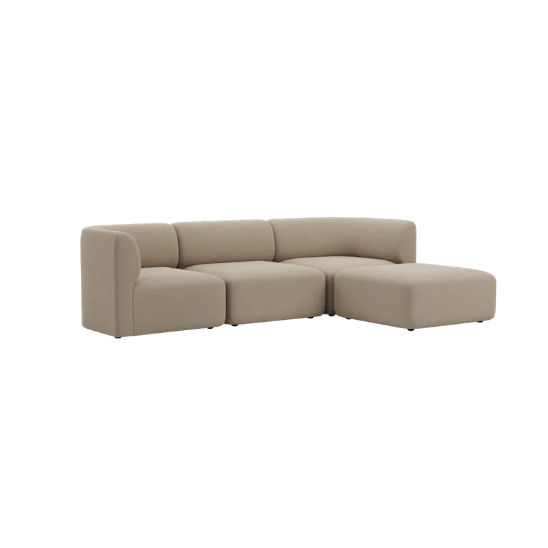 Fjord Sofa - 3 seater by SACKit in Cosmo Beige, With pouf – product photo