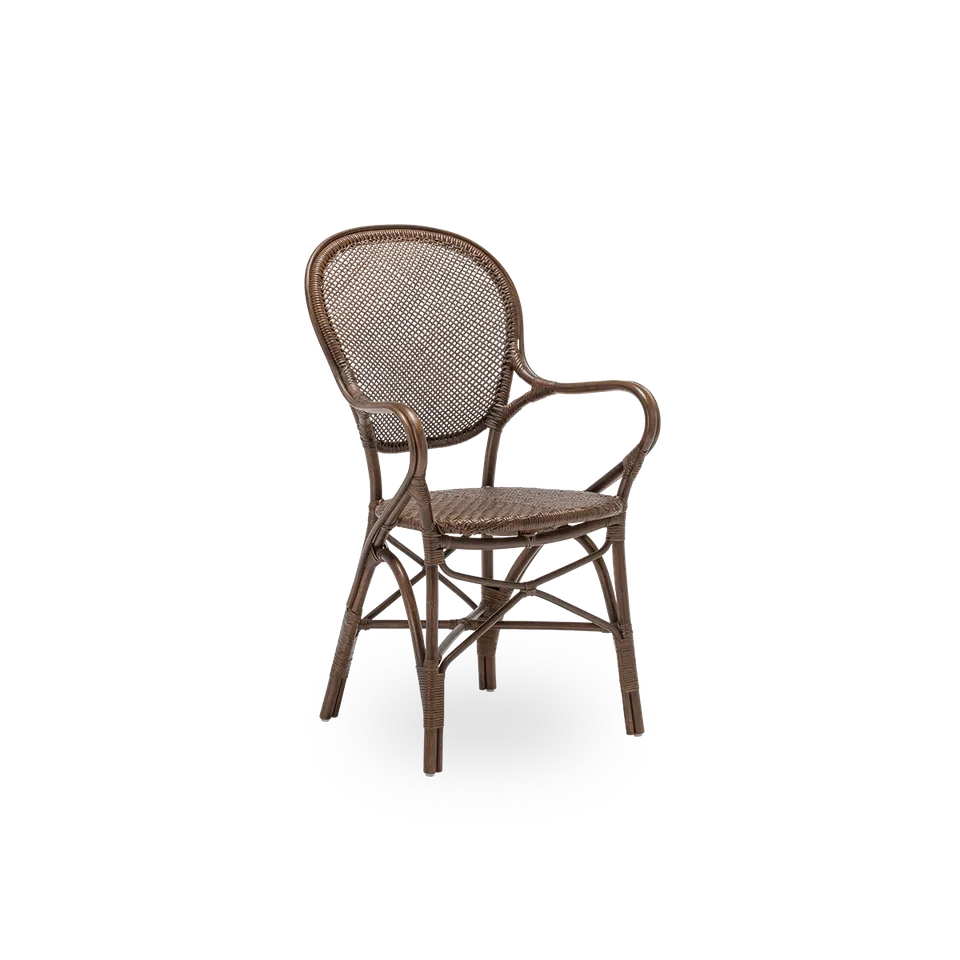 Rossini Dining Armchair von Sika-Design in Brown, Rattan, Ohne – Produktfoto 2 von 2