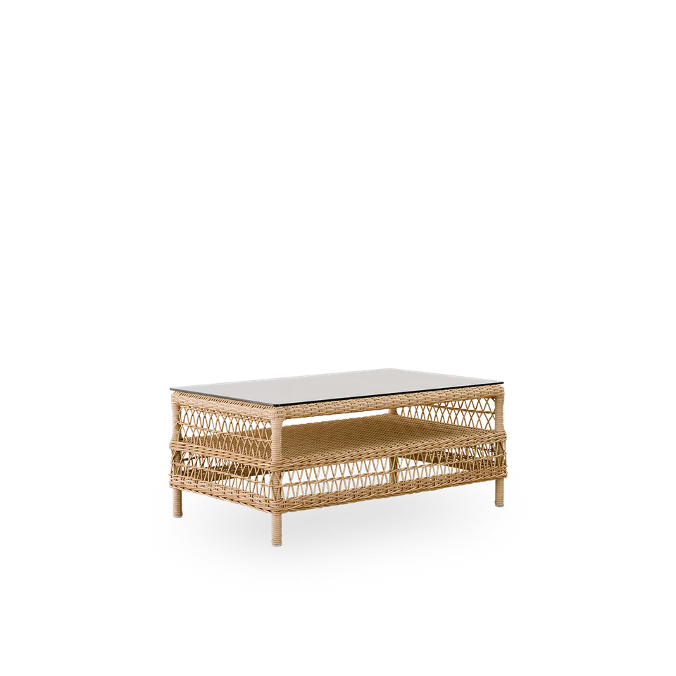 Hazel Exterior Coffee Table by Sika-Design in Antique Grey, ArtFibre & Aluminium, Safety Glass – product photo 1 of 2