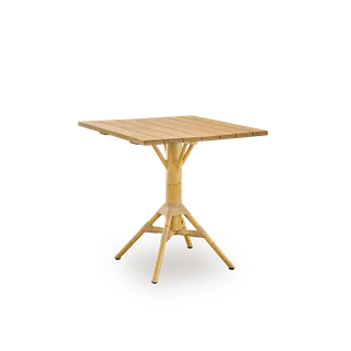 Nicole Cáfe Table | Teak 70x70 cm van Sika-Design in Black aluminium frame, Black ArtFibre, Teak, Outdoor – productfoto 1 van 5