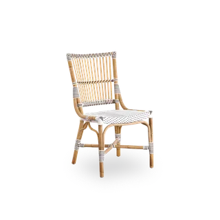 Monique Dining Chair von Sika-Design in White w/ cappuccino dot ArtFibre, Skin on – Rattan frame, Ohne – Produktfoto 1 von 2