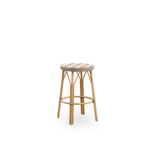 Simone Exterior Counter Stool by Sika-Design in Almond aluminium frame, White w/ cappuccino dot ArtFibre – product photo 2 of 2
