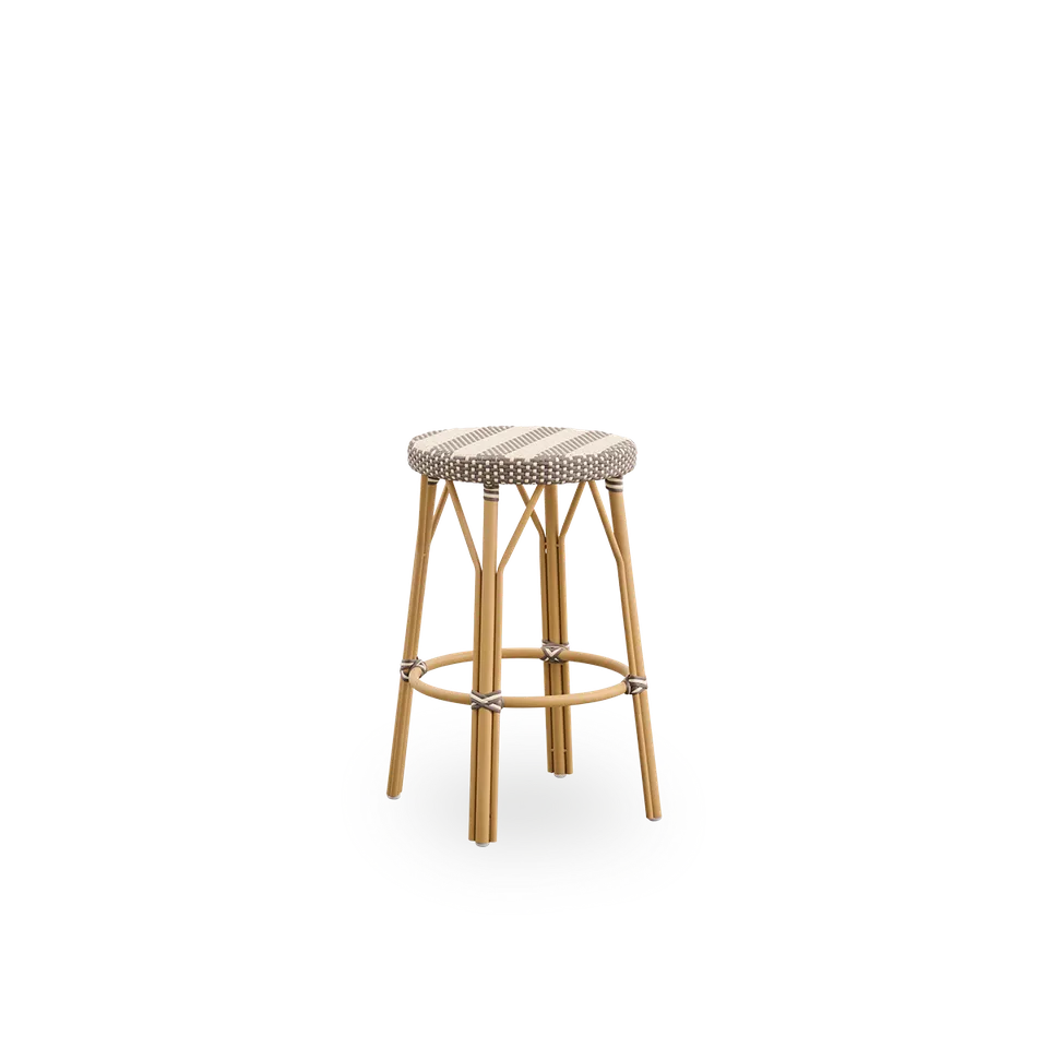 Simone Exterior Counter Stool by Sika-Design in Almond aluminium frame, White w/ cappuccino dot ArtFibre – product photo 2 of 2