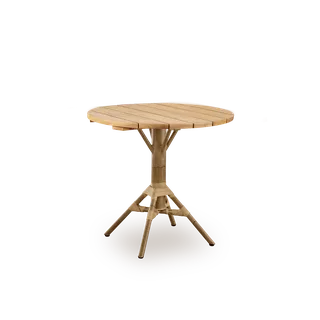 Nicole Cáfe Table | Teak Ø80 cm by Sika-Design in Black aluminium frame, Black ArtFibre, Teak, Outdoor – product photo 2 of 5