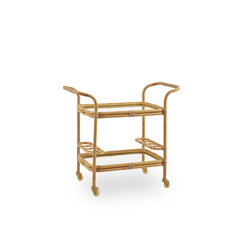 Carlo Exterior Bar Trolley van Sika-Design in Natural, Aluminium & ArtFibre – productfoto