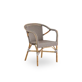 Madeleine Dining Chair von Sika-Design in Cappuccino w/ white dot ArtFibre, Skin on – Rattan frame, Ohne – Produktfoto 2 von 2