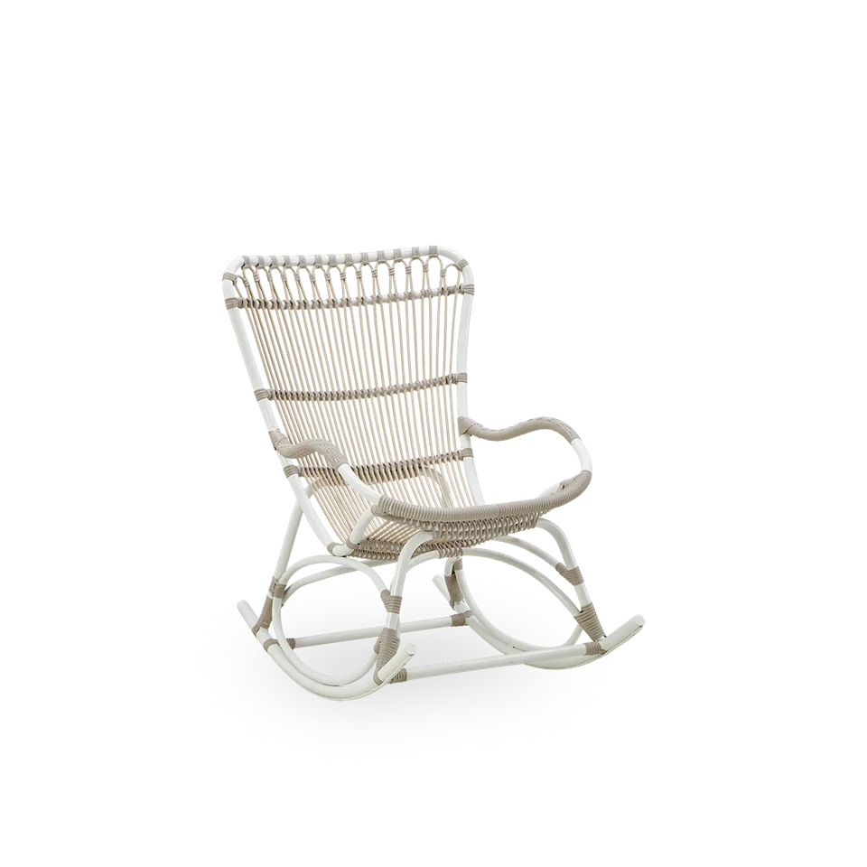 Monet Exterior Rocking Chair van Sika-Design in Dove White, Aluminium & ArtFibre, Geen, Geen – productfoto 1 van 2