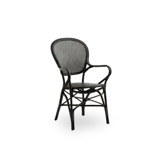 Rossini Dining Armchair de Sika-Design en Black, Rattan, Aucun – photo du produit 2 sur 2