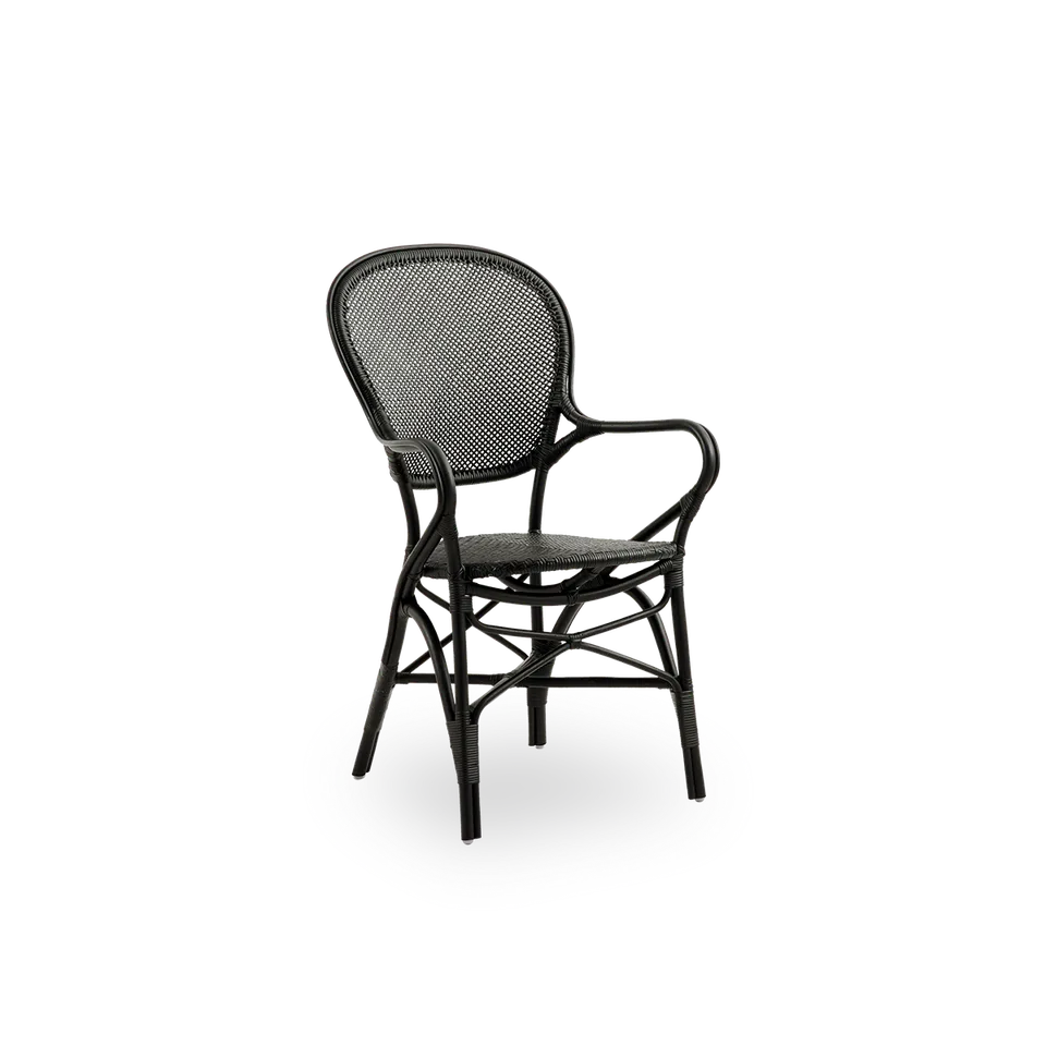 Rossini Dining Armchair de Sika-Design en Black, Rattan, Aucun – photo du produit 2 sur 2