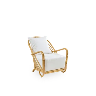 Charlottenborg Exterior Lounge Chair by Sika-Design in Natural, Aluminium & ArtFibre, Tempotest, White (B450), Tempotest, White (B450) – product photo 2 of 2