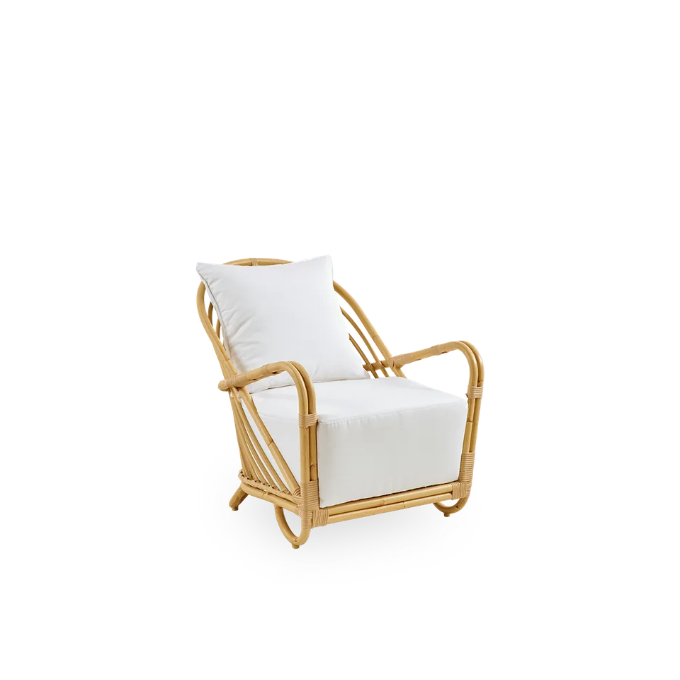 Charlottenborg Exterior Lounge Chair by Sika-Design in Natural, Aluminium & ArtFibre, Tempotest, White (B450), Tempotest, White (B450) – product photo 2 of 2