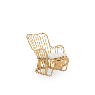 Tulip Exterior Lounge Chair von Sika-Design in Natural, Aluminium & ArtFibre, Tempotest, Denim (A615), Ohne – Produktfoto 2 von 2