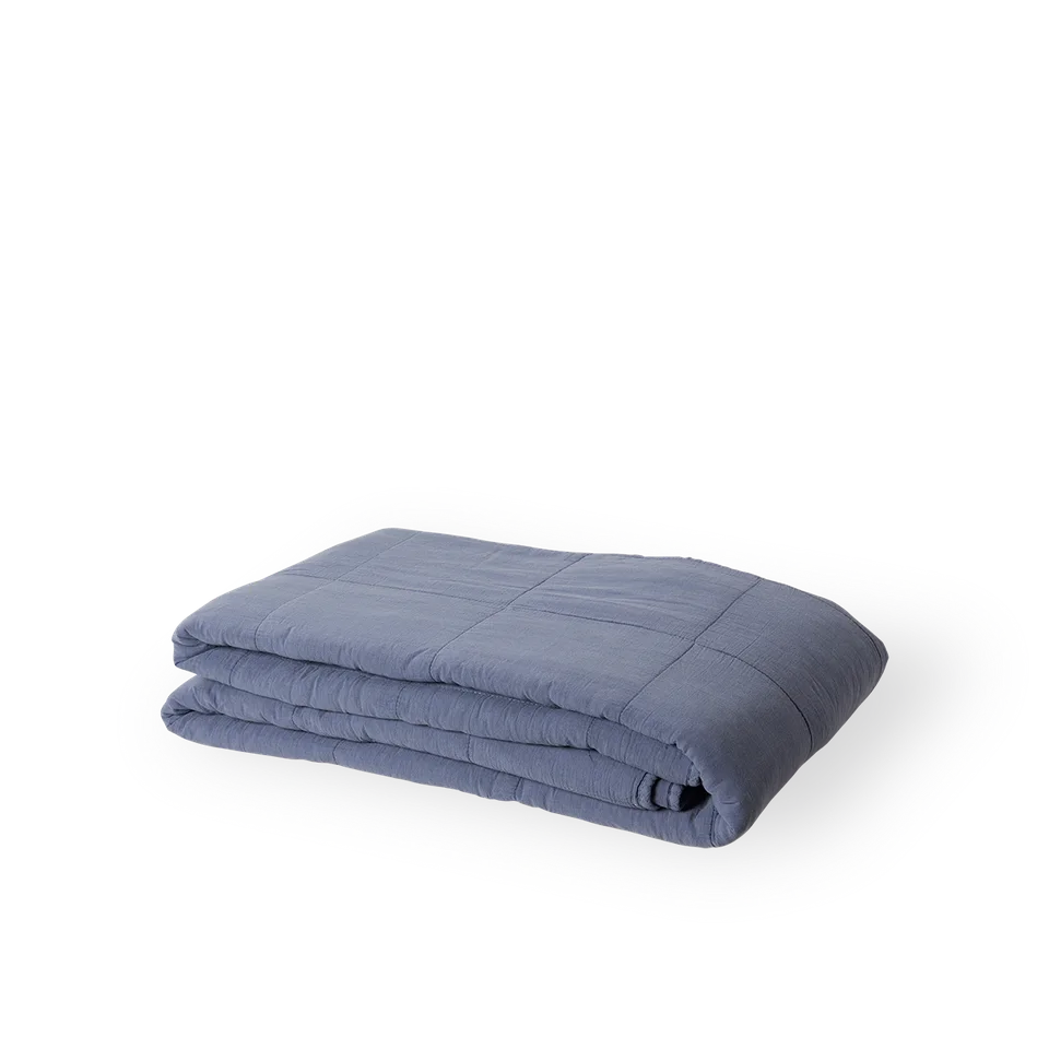 Bedspread 240X260 cm by Sika-Design in Dusty Blue Cotton – product photo 7 of 7
