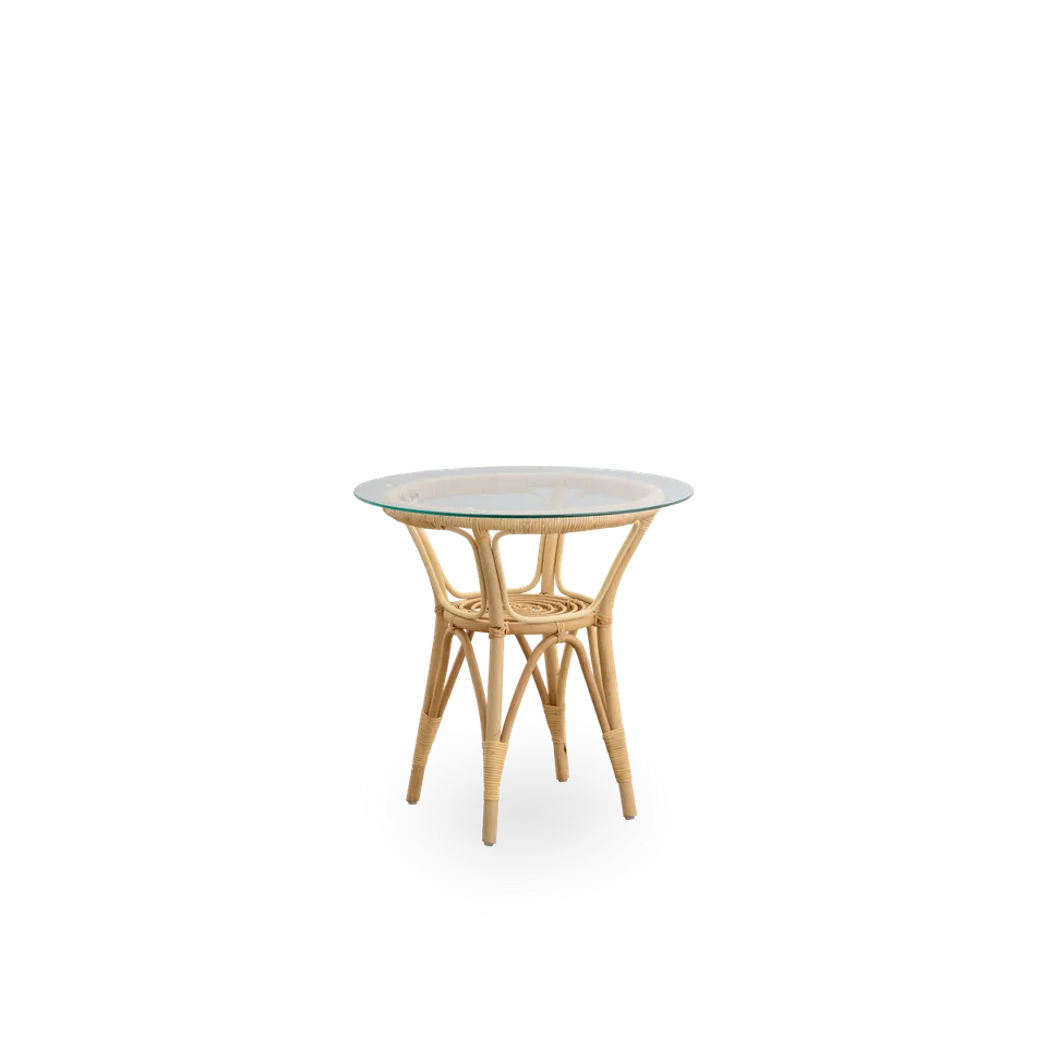 Tony Side Table van Sika-Design in Antique, Rattan, Safety Glass – productfoto 1 van 2