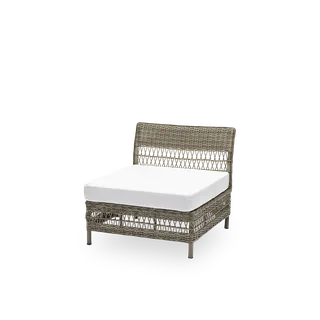 Mona Exterior Modular Sofa | Center Module by Sika-Design in Antique Grey, ArtFibre & Aluminium, Tempotest, White (B450), None – product photo 2 of 2