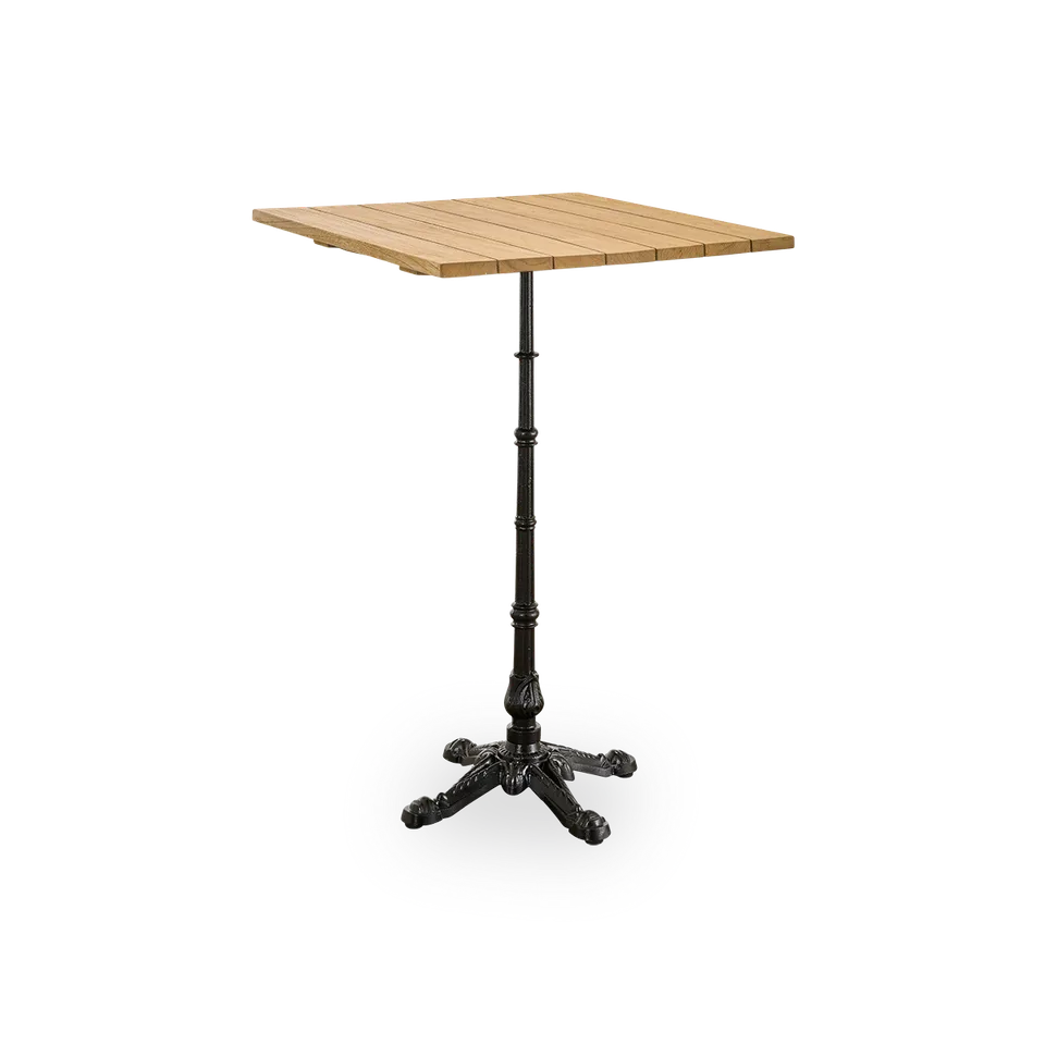 Lyon Bar Table | Teak 70x70 cm von Sika-Design in Cast Iron, Teak, Outdoor – Produktfoto