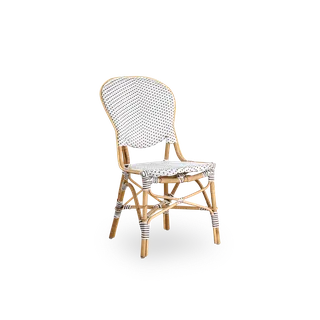 Isabell Dining Chair van Sika-Design in White w/ cappuccino dot ArtFibre, Skin on – Rattan frame, Geen – productfoto 3 van 3