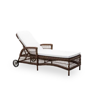Daisy Exterior Sunbed van Sika-Design in Brown, ArtFibre & Aluminum, White (CY101), Geen – productfoto 2 van 2