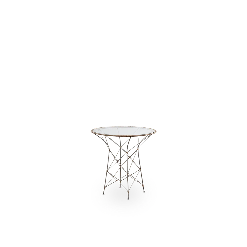 Funky Café Table de Sika-Design en Hazelnut Rattan, Iron frame – photo du produit