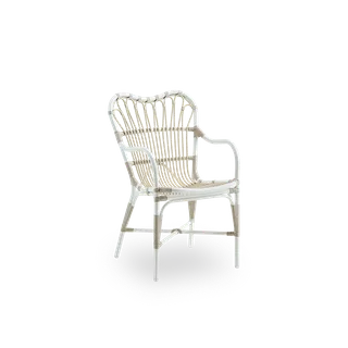 Margret Exterior Dining Armchair de Sika-Design en Dove White, Aluminium & ArtFibre, Aucun – photo du produit 2 sur 2