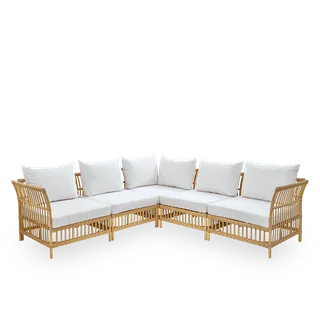Maggie Exterior Sofa | Comb 1 de Sika-Design en Natural, Aluminium & ArtFibre, Tempotest, White (B450) – photo du produit 2 sur 2