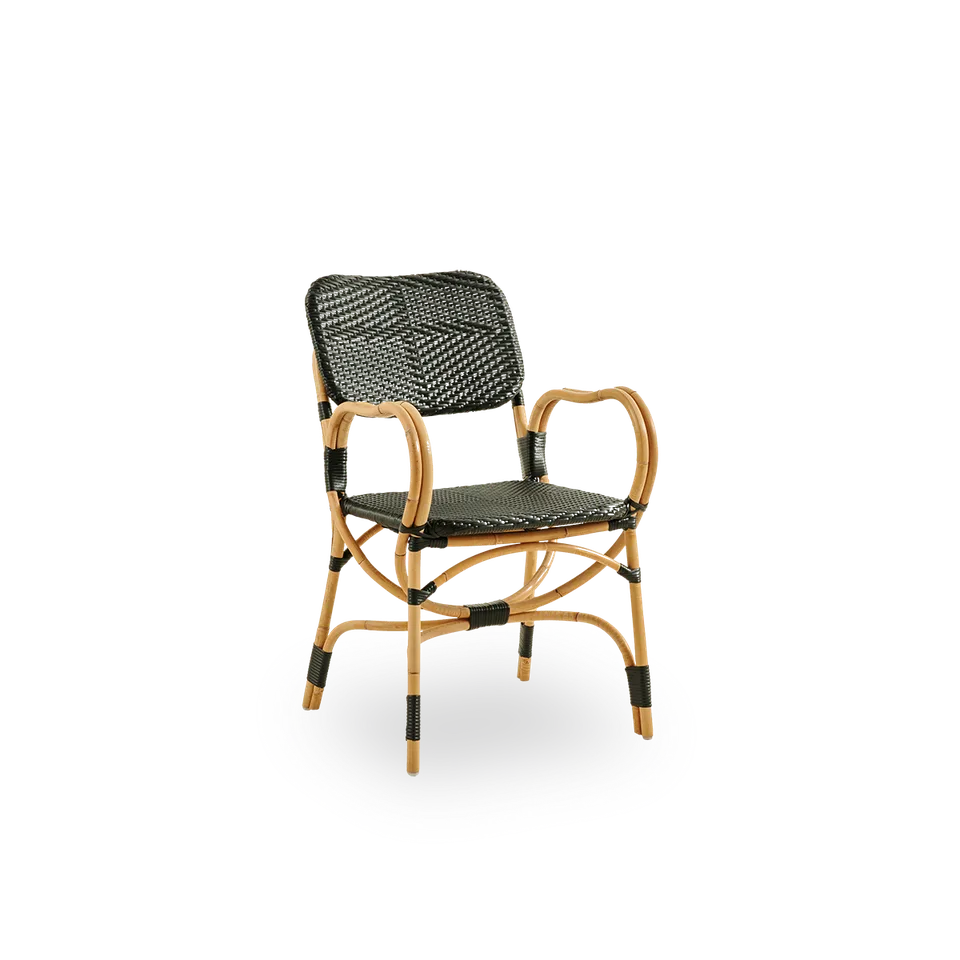 Bistro Chair by Sika-Design in Black ArtFibre, Skin on – Rattan frame, None – product photo 2 of 2