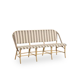 Sofie Exterior 3-Seater Bench by Sika-Design in Almond aluminium frame, Starweave – Ivory & Navy blue & Cappuccino ArtFibre – product photo 1 of 2