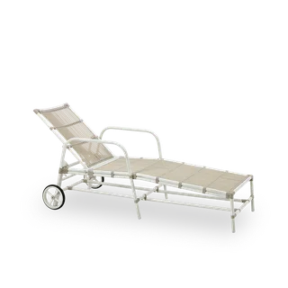 Josephine Exterior Sunbed by Sika-Design in Dove White, Aluminium & ArtFibre, None – product photo 3 of 4