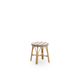 Simone Exterior Stool by Sika-Design in Almond aluminium frame, Starweave – Ivory & Navy blue & Cappuccino ArtFibre – product photo 2 of 3