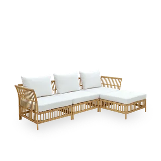 Maggie Exterior Sofa | Comb 2 van Sika-Design in Natural, Aluminium & ArtFibre, Tempotest, White (B450) – productfoto 2 van 2