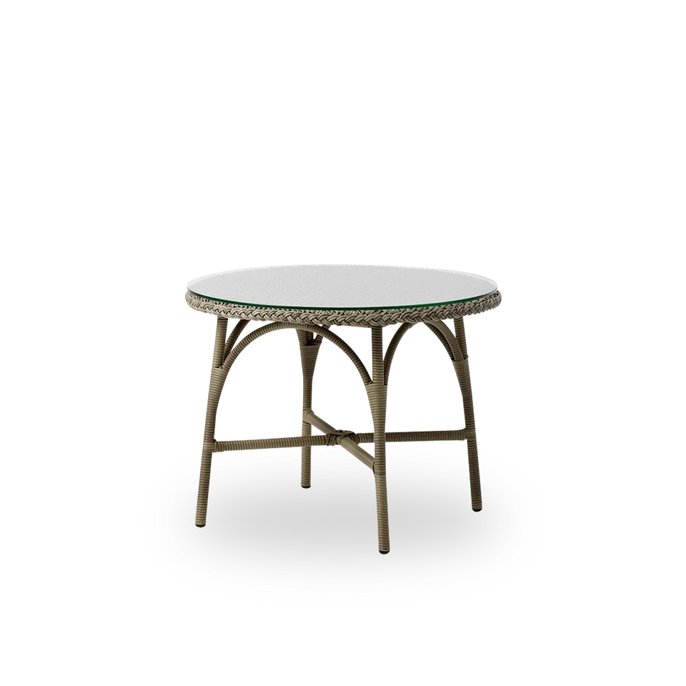 Victoria Exterior Coffee Table Ø80 cm van Sika-Design in Antique Grey, ArtFibre & Aluminium, Safety Glass – productfoto 2 van 2
