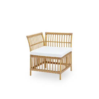 Meghan Exterior Dining Bench | Corner Module van Sika-Design in Natural, Aluminium & ArtFibre, Tempotest, White (B450), Geen – productfoto 2 van 2