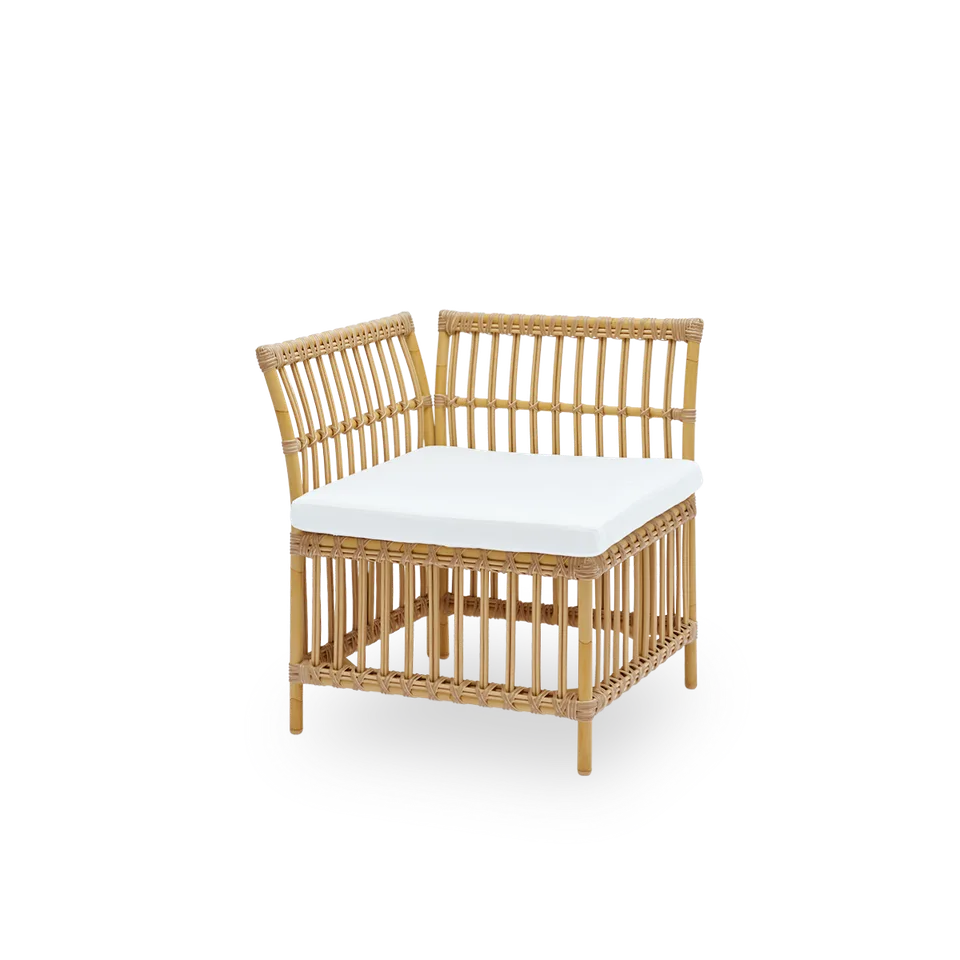 Meghan Exterior Dining Bench | Corner Module van Sika-Design in Natural, Aluminium & ArtFibre, Tempotest, White (B450), Geen – productfoto 2 van 2
