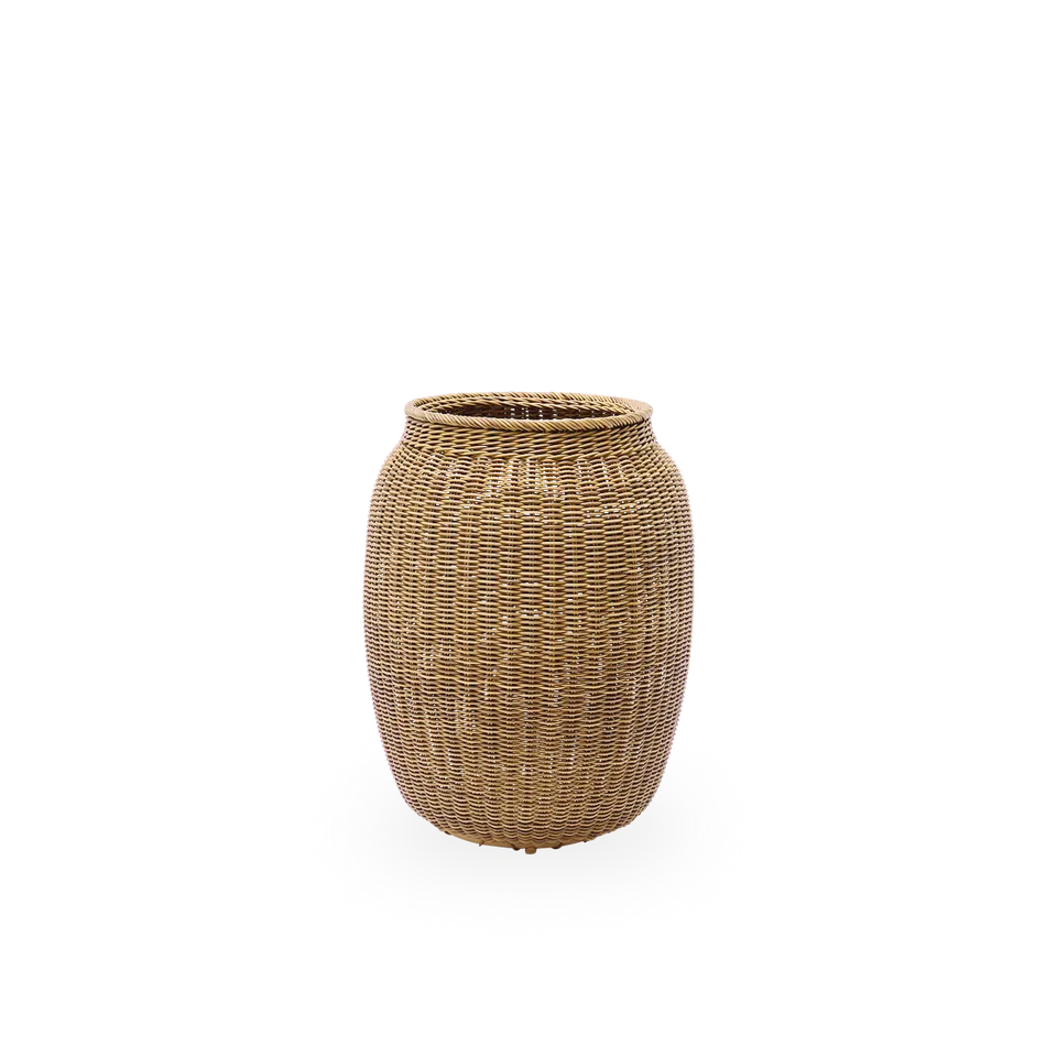 Alma Exterior Basket Ø60 cm van Sika-Design in Chestnut core weave, ArtFibre & Aluminium – productfoto
