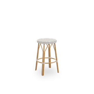 Simone Exterior Counter Stool by Sika-Design in Almond aluminium frame, White w/ cappuccino dot ArtFibre – product photo 1 of 2