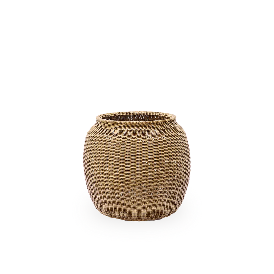 Alma Exterior Basket Ø77 cm by Sika-Design in Chestnut core weave, ArtFibre & Aluminium – product photo