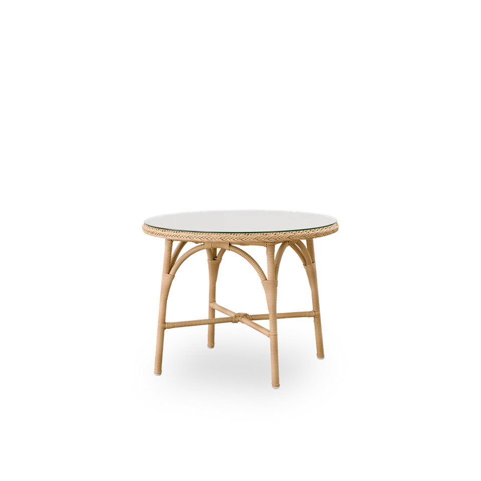 Victoria Exterior Coffee Table Ø80 cm van Sika-Design in Antique Grey, ArtFibre & Aluminium, Safety Glass – productfoto 1 van 2