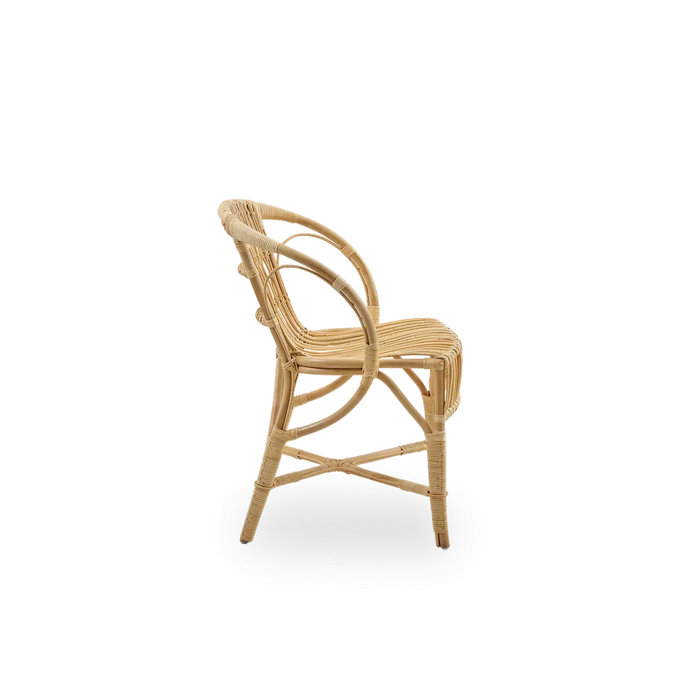 Robert Dining Chair van Sika-Design in Polished Antique, Rattan, Geen – productfoto 1 van 2