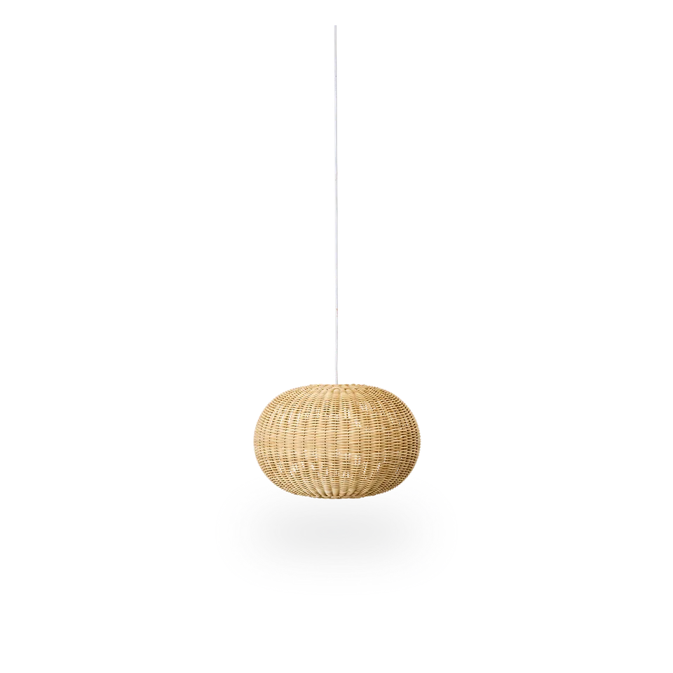 Tangelo Exterior Lampshade Ø37 cm | Small by Sika-Design in Natural core weave, ArtFibre & Aluminium – product photo