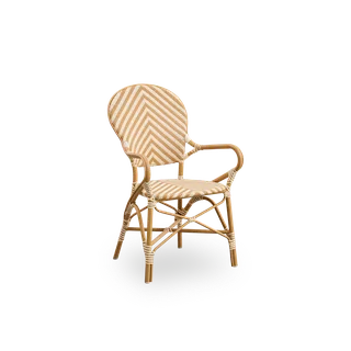 Isabell Exterior Dining Armchair van Sika-Design in Almond aluminium frame, Chevron – Honey & Ivory ArtFibre, Geen – productfoto 2 van 2